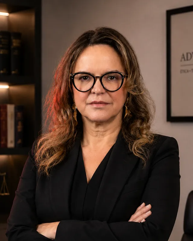 Dra. Karina, advogada trabalhista, no escritório da Maryon Portes Advocacia